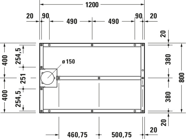 DU Fußgestell für Stonetto Duschwanne 1200x800mm