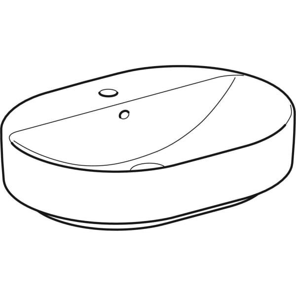 Geberit VariForm Aufsatz-WT, elliptisch mit Hahnlochbank, 60x45cm, m. Ül., weiß