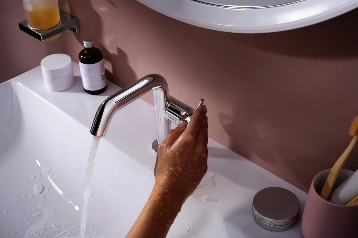 Hansgrohe WTM 110 Tecturis S Fine CoolStart mit Push-Open Ablaufgarnitur chrom