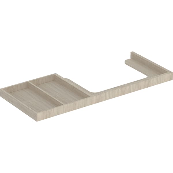 Geberit WT-Rahmen f. Citterio US m. Glaspl. m. Ablagefl. li, Breite 118cm, beige