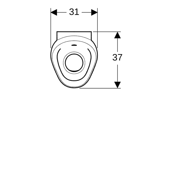 Geberit Preda Urinal, mit integr. Strg.,Batt. Zulauf hinten, weiß