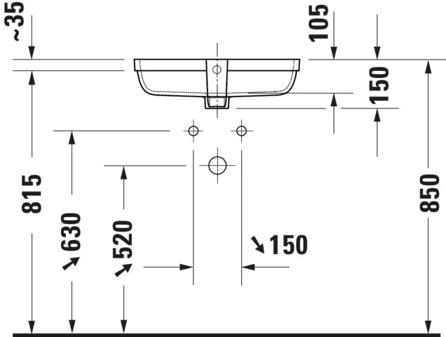 Duravit Qatego Einbau WT 480mm ohne HLB,Einbau von unten, Weiß HG