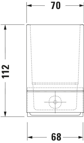 DU Karree Zahnputzbecher, Chrom, Akzentfarbe: Weiß Matt, 100x69x110