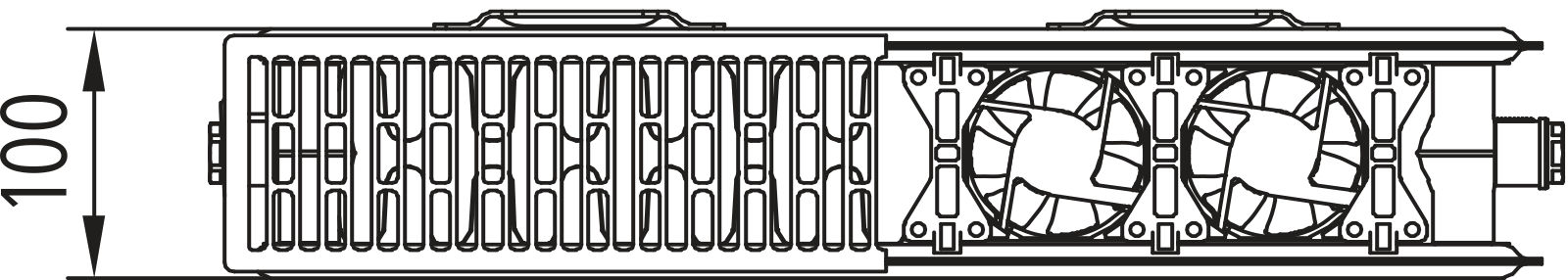 Kermi x-flair Profil-K T22 600x100x1000 RAL9016, 10bar, m.Abd, BK