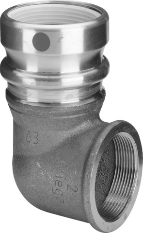 Viega Bogen 90 Grad mit SC Geopress 9614.2TW in 32mm x Rp1 Rotguss