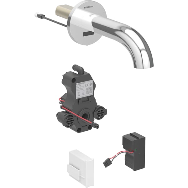 Geberit Piave WT-Arm., Wandmontage, Netzbetr. für UP-Funkt.Box, o.Misch.,L:22cm, chrg