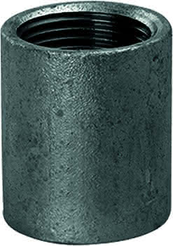 gebonipple, Stahlmuffe Stahlmuffe 1/2" - schwarz, ganze Länge gebonipple, Stahlmuffe Stahlmuffe 1/2" - schwarz, ganze Länge