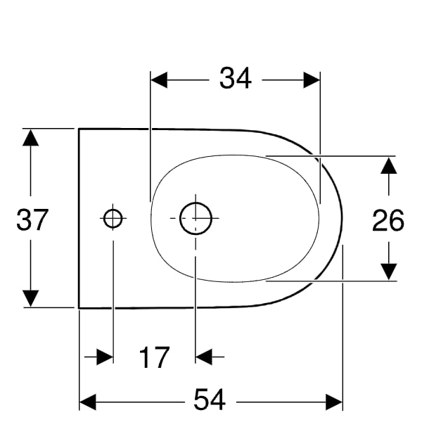 Geberit ONE Wandbidet, geschlossene Form weiß, KeraTect