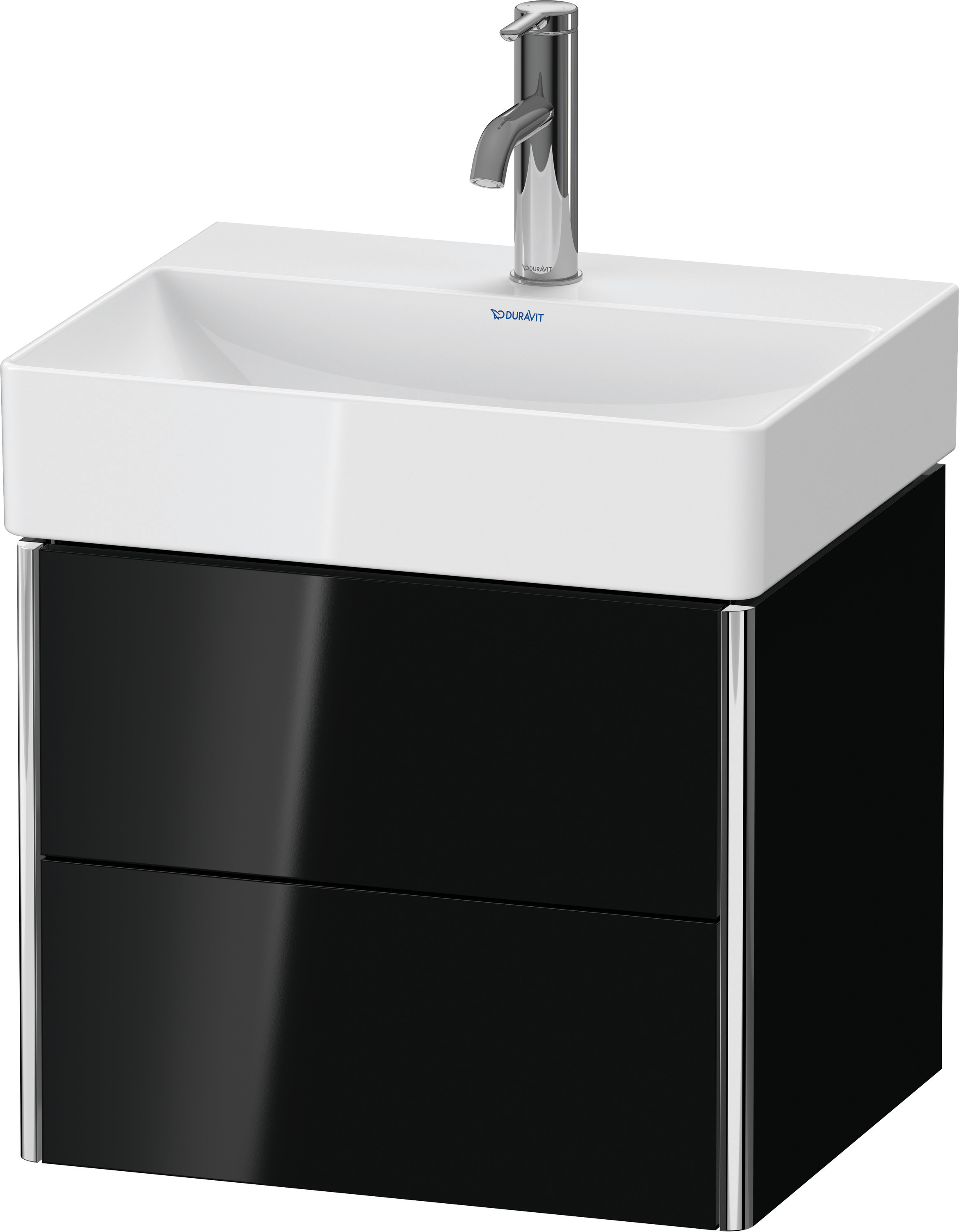 Duravit WTU XSquare wandhängend, 2 Schubk. 397x484x390mm, Schwarz Hochglanz