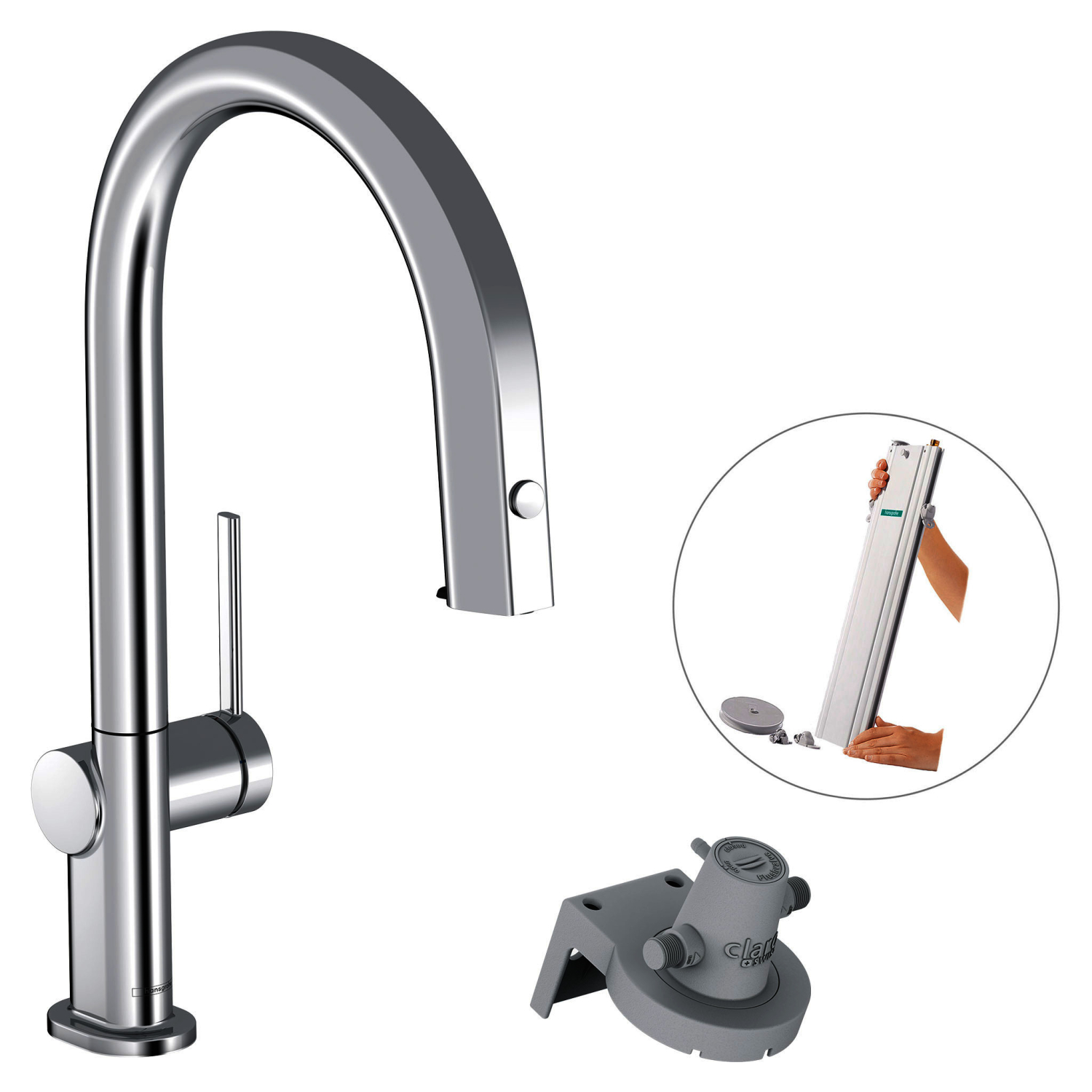 Hansgrohe FilterSystem 210 Aqittura M91 Ausziehauslauf 1jet sBox chrom