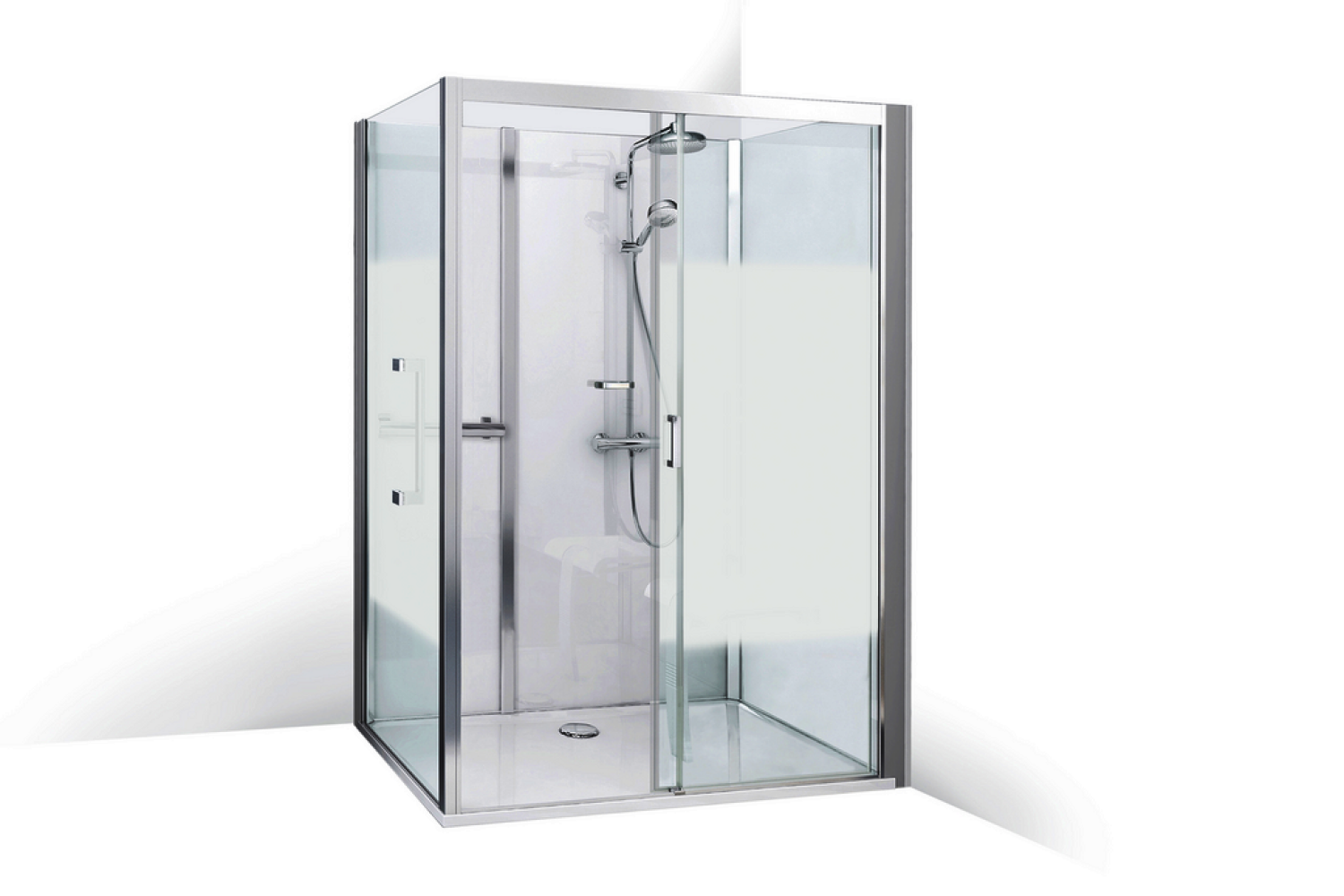 Roth Komplettdusche Vinata Comfort Eck Hoch weiß 1360x877 ESG Flow