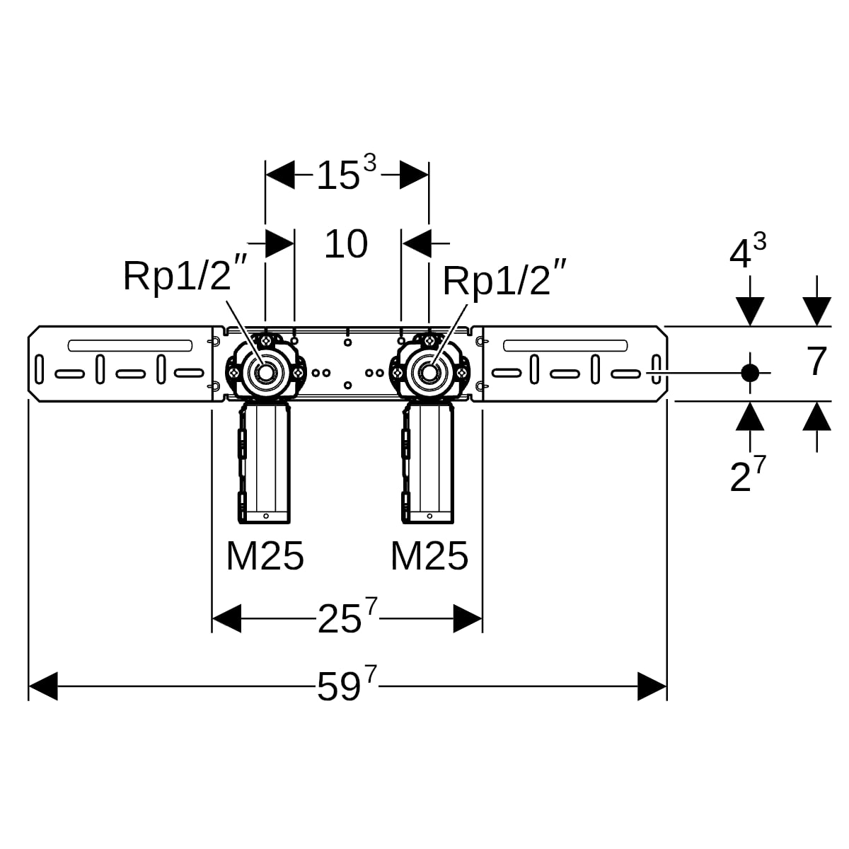 Geberit PushFit Anschlussdose 90Gr Rg/Ms d16-Rp1/2 vormontiert
