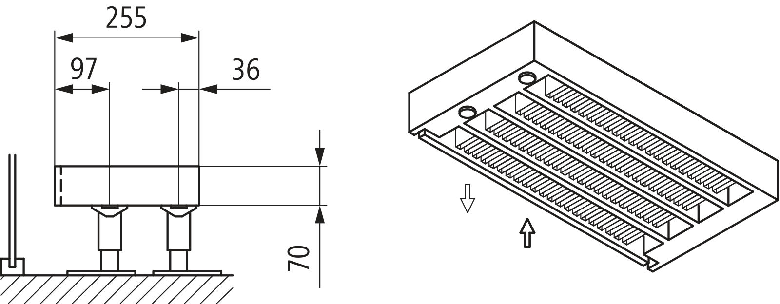 Kermi Kon m. Str. Typ44 BH280x255x3200 QN6934, weiß, 6bar, o. Abd., AB Uni.