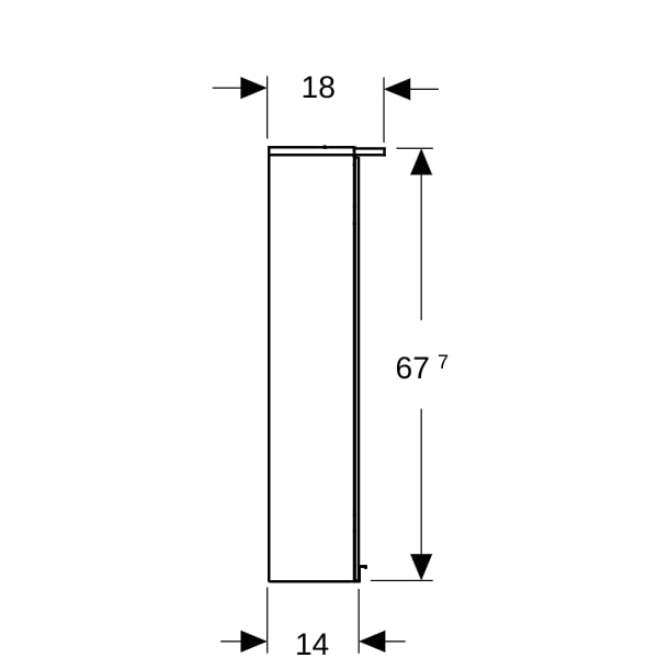 Geberit Option Basic Spiegelschrank m. Beleuchtung 2 Türen 50x67,7x18cm weiß
