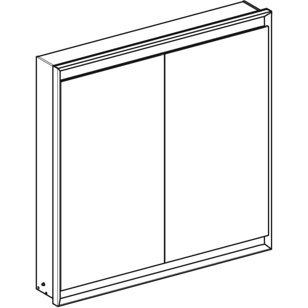 Geberit ONE SPS, Comf.Light, 2 Türen, UP-Mont 120x90x15cm, schwarz matt/alu. plvb