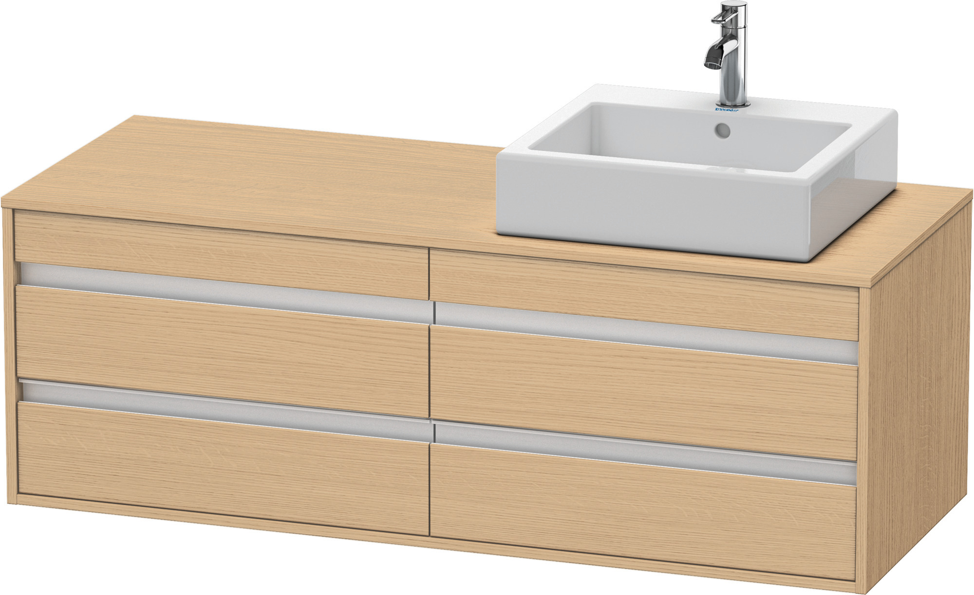 Duravit WTU wandhängend Ketho 550x1400x496mm 4 SchKa, für ASB re., Eiche Natur