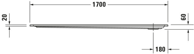 DU Starck Slimline Duschwanne, Rechteckig, 1700x750x60 mm, Weiß, Sanitä