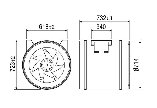 Maico Diagonal-Ventilator EDR 71 DN710