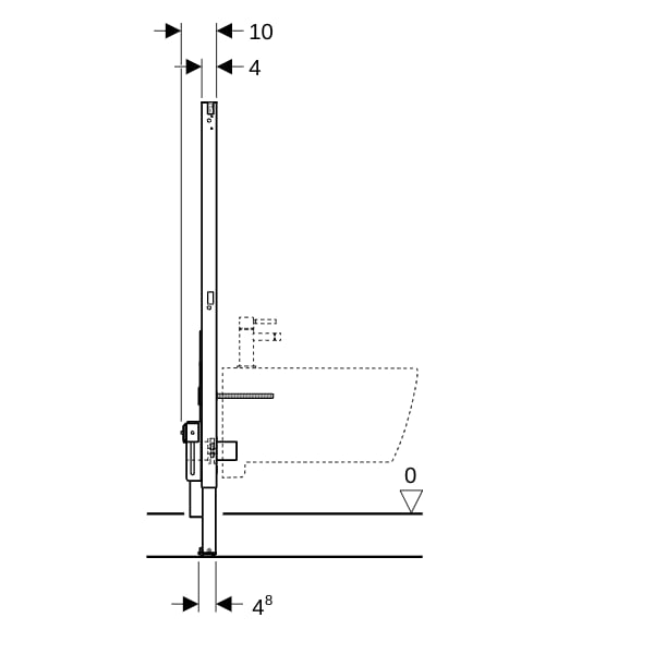 Geberit Duofix Element f. Bidet, 112 cm universell