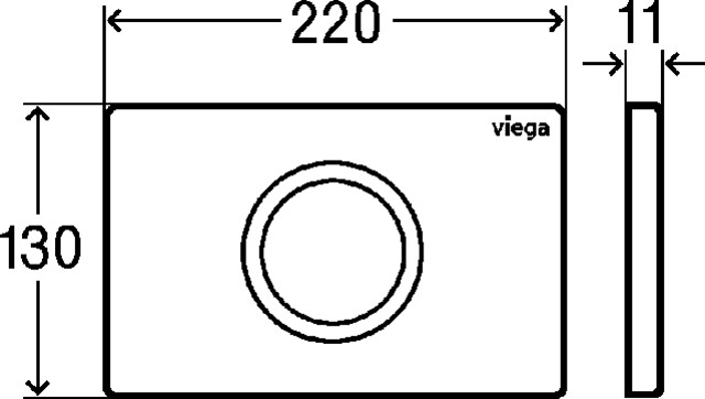 Viega WC Betätigungsplatte VfP 12 8635.1 aus Edelstahl in verkehrsweiß
