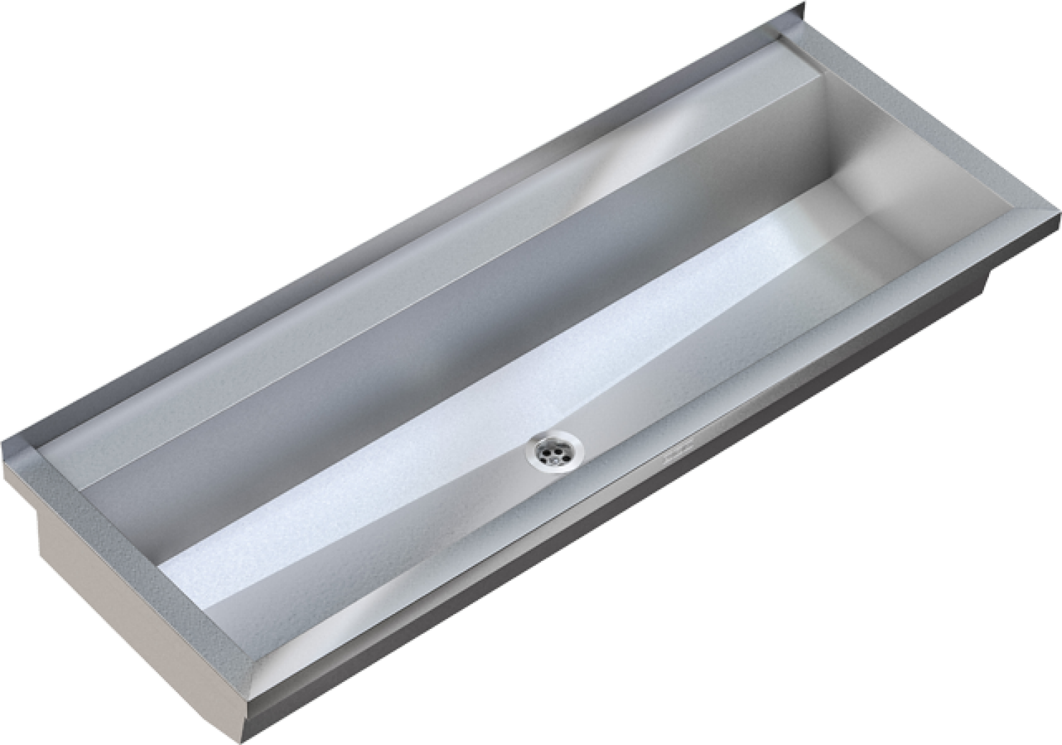 AR Waschrinne, PLANOX, Edelstahl, W.-Mont., 1400x210x442 mm, m. Arm-bank