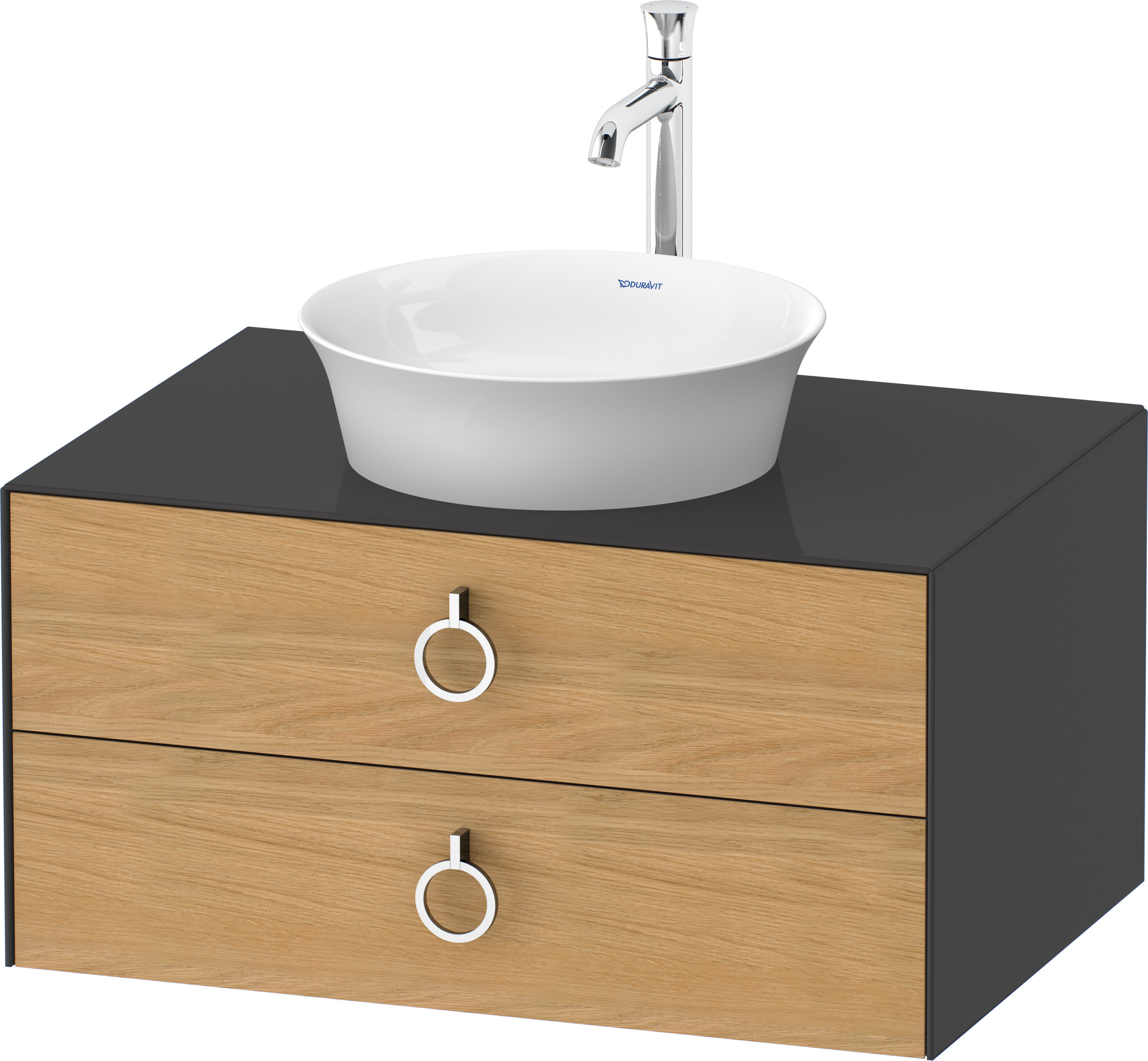 Duravit WTU wandh.White Tulip,2Schk.,m.Griff 408x800x550,Eiche N.M./Graphit HGL