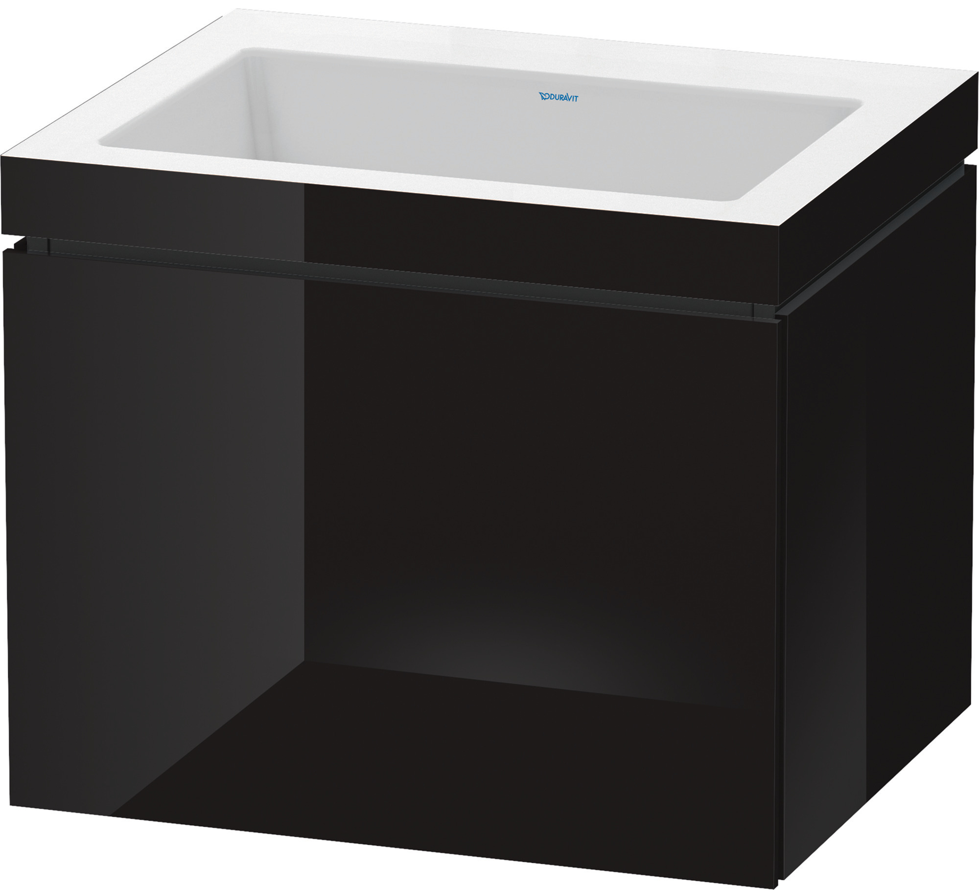 Duravit WTU L-Cube mit Vero Air 500x600x480 o. HL, 1 Auszug, Schwarz Hochglanz