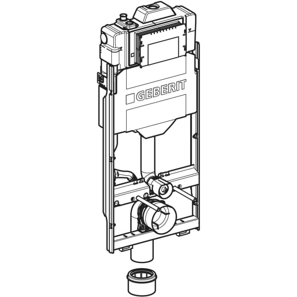 Geberit GIS Element f. WWC, 125cm, mit Sigma UP-SPK 12cm, mit HS30 Hygienesp./1 WA