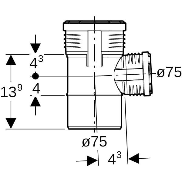 Geberit Silent-PP Abzweig 87,5Gr d75/75