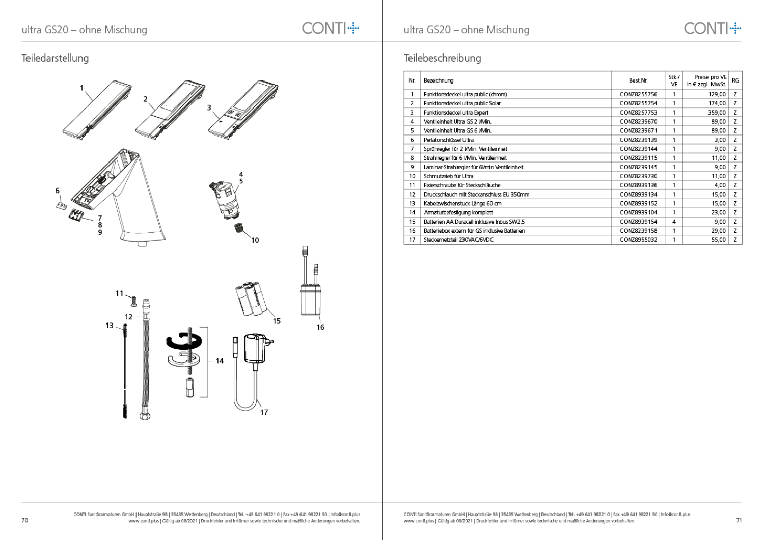 CONTI+ ultra el. IR Standarm. Vcon. Public o.Misch. Chrom o.Ablg. GS20