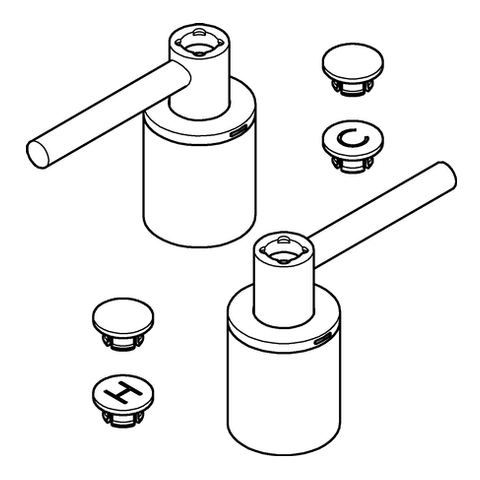 GROHE Hebelgriff 18034_3 für Atrio 2 STK supersteel