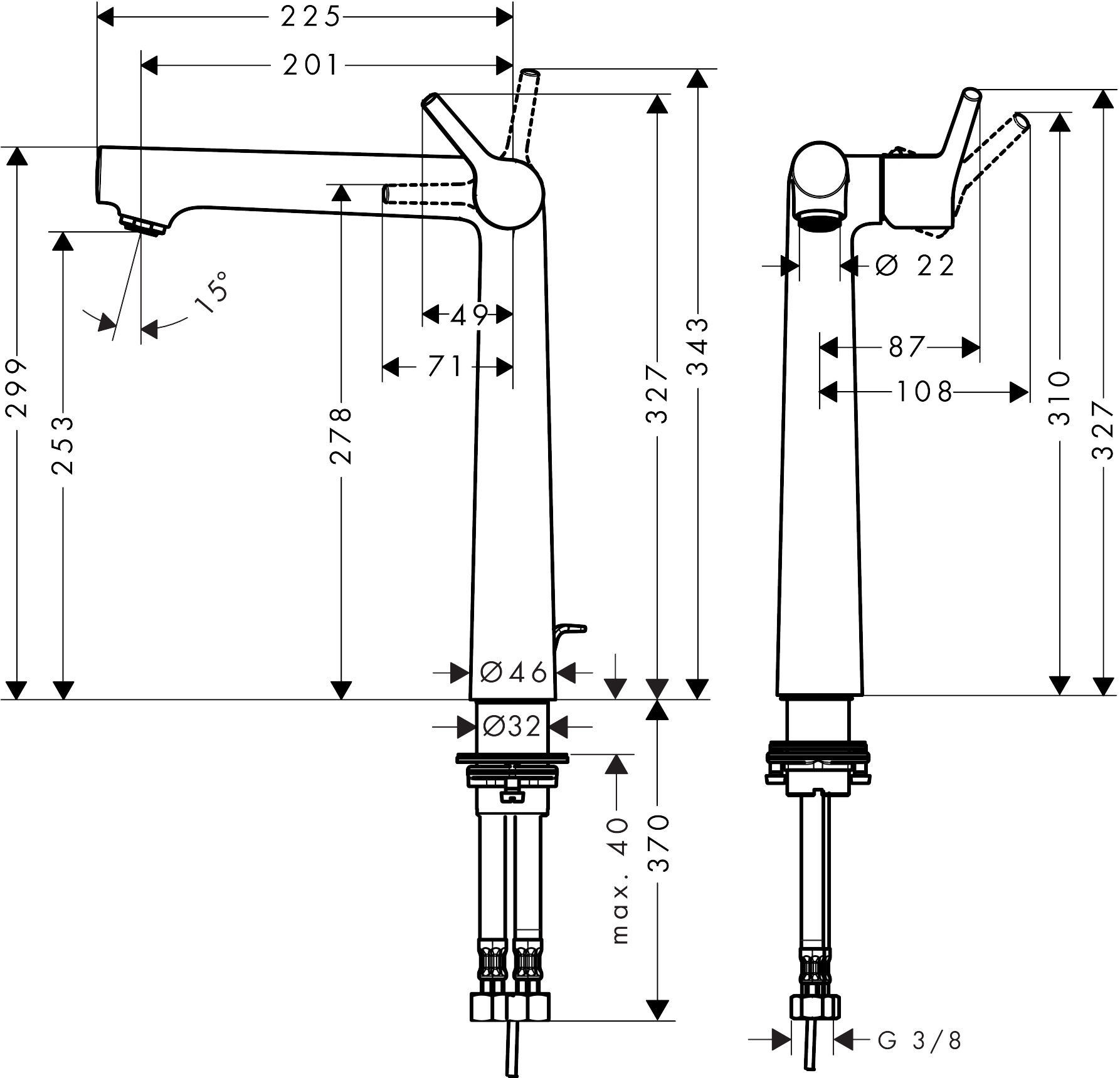 Hansgrohe Waschtischmischer 250 Talis S chrom 