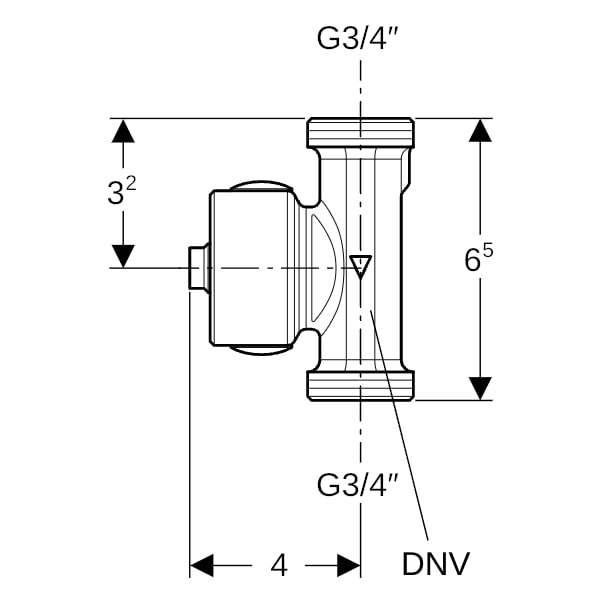 Geberit Temperatur- und Volumenstromsensor für Gebäudeleittechnik DNV=15, Rg G3/4