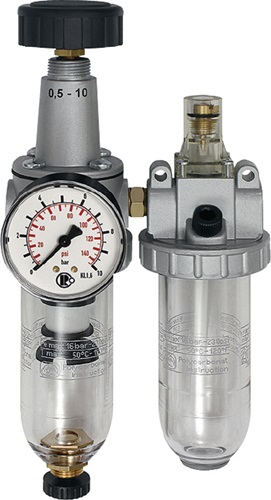 Wartungseinheit Stand.Gew.G 1/4 Zoll HA BG I 2-tlg.600l/min B.117mm RIEGLER Wartungseinheit Stand.Gew.G 1/4 Zoll HA BG I 2-tlg.600l/min B.117mm RIEGLER