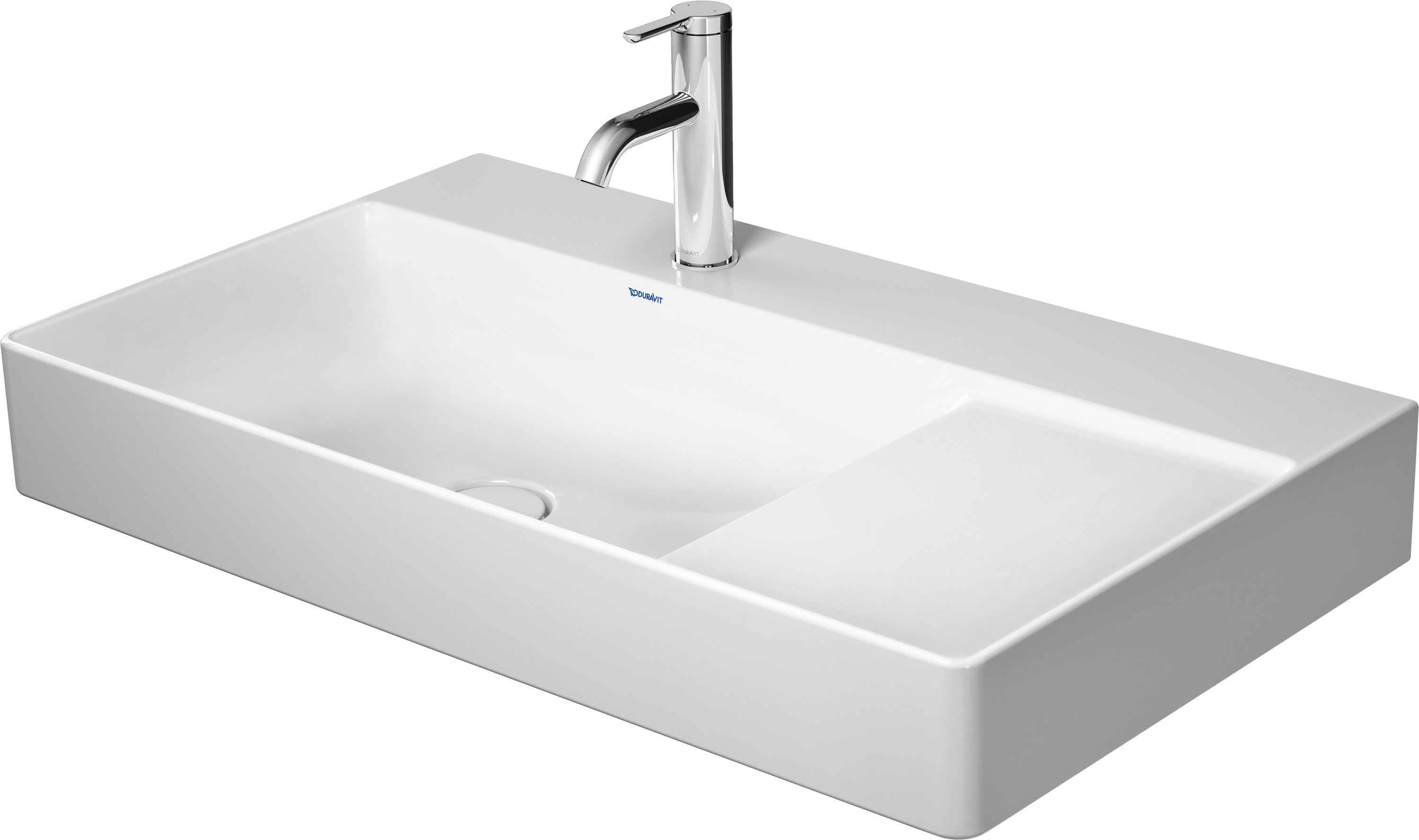 DU Möbel-WT DuraSquare 800mm, Weiß o.ÜL, m.HLB, o.HL, Becken l., geschl.