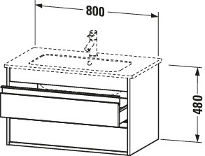 DU WTU Ketho f. ME by Starck, 2 Schubk. 480x800x475mm, Graphit Matt