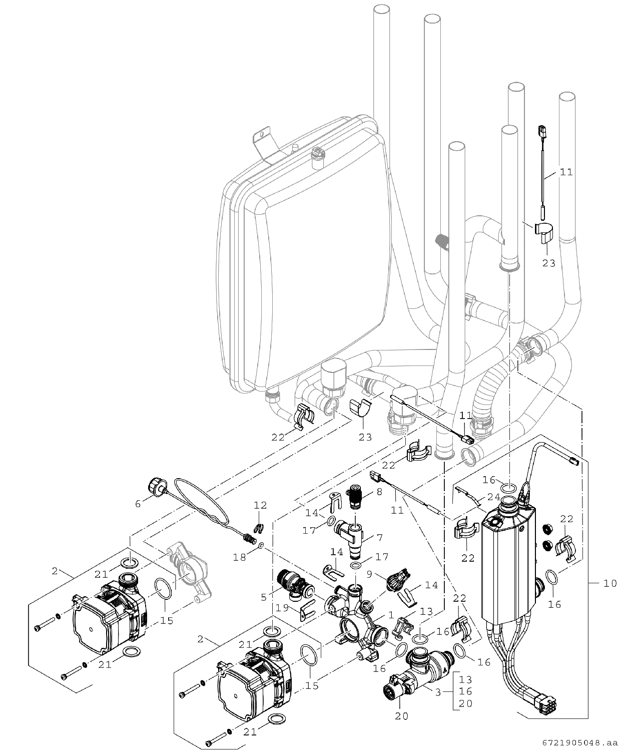 BOSCH Luft/Wasser-Wärmepumpe Compress CS5800iAW 12 MB, Inneneinh. mit Puffer