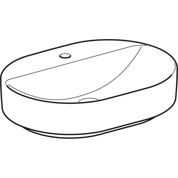 Geberit VariForm Aufsatz-WT, elliptisch mit HLB, 60x45cm, o. Ül., weiß, KeraTect