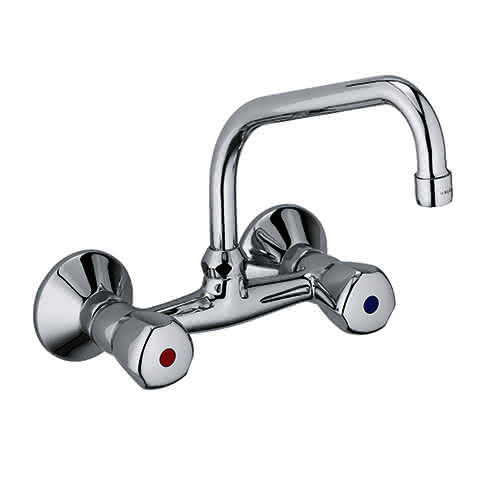 KLUDI STANDARD Spültisch-Wandarmatur Abgang oben Terraluxgriff chrom KLUDI STANDARD Spültisch-Wandarmatur Abgang oben Terraluxgriff chrom