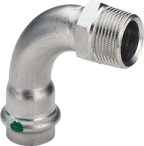Viega Bogen 90 Grad mit SC Sanpress Inox 2314 in 15mm x R1/2 Edelstahl