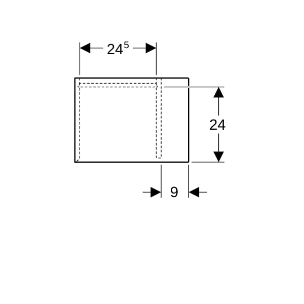 Geberit iCon Seitenelement wandhängend 37x40x27,3cm, lava