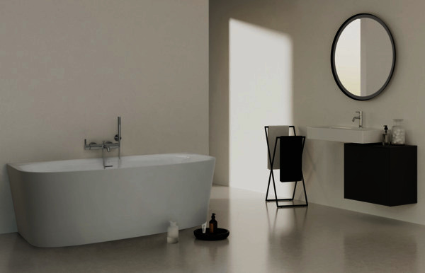 IS D-Form-Badewanne DEA f.Wandanbindung, m.Ablauf, 1800x800x475/610mm, Seidenweiß