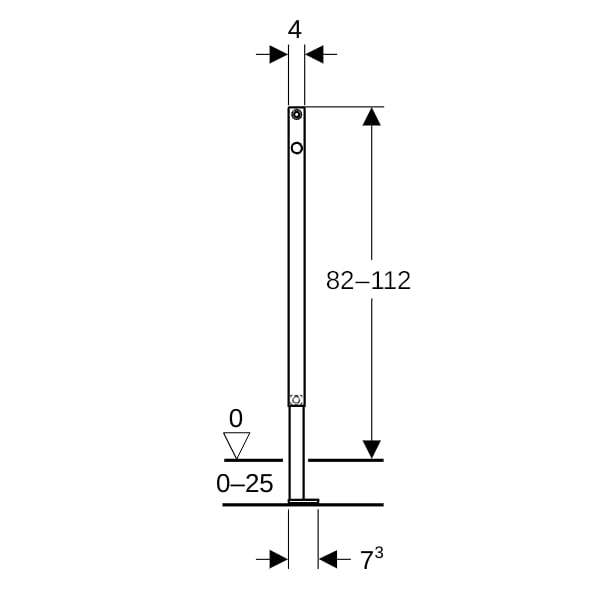 Geberit Duofix Ständer teilhoch H:82-112 cm