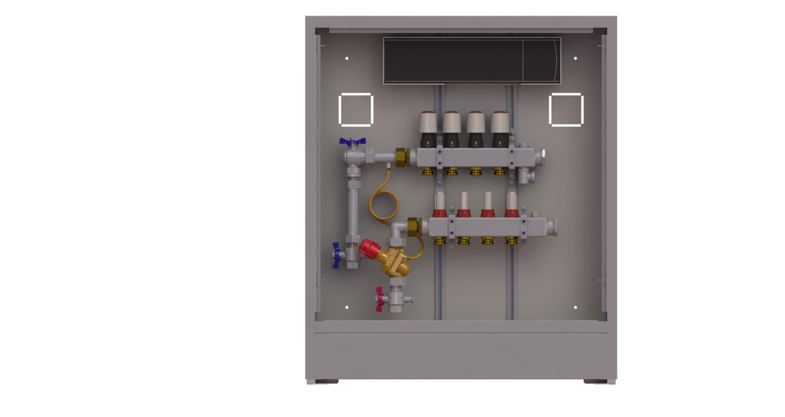 Danfoss Station UnoFloor Basic 4L 4 HK, links mit WMZ-Set, 230V