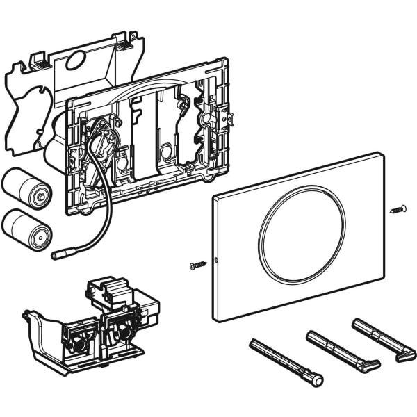 Geberit Sigma10 WC-Strg., rund, elektron. Sp. Batt., 1-M-Sp., SKG, Funk, gebü.Etc/pol.