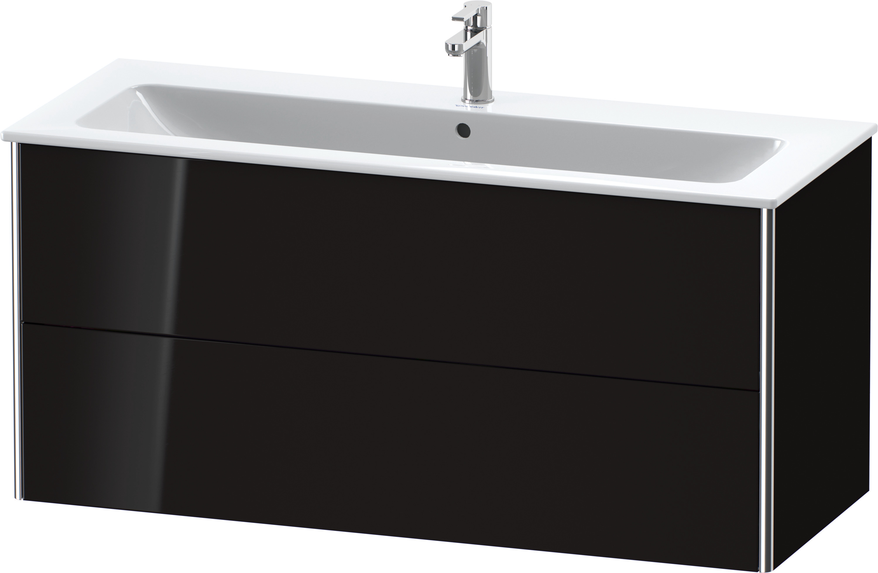 Duravit WT-Unterbau XSquare, 2 Schubkästen 560x1210x478mm, Schwarz Hochglanz