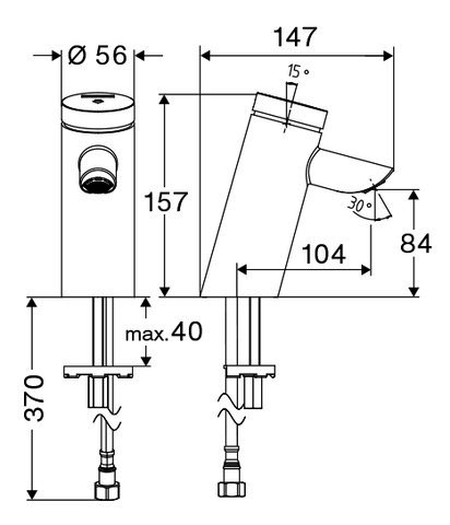 SCHELL WT-Arm. PURIS SC HD-K Selbstschl., Kaltwasser, chrom