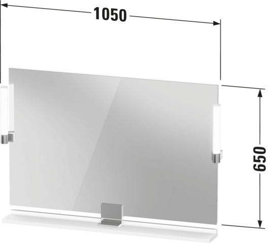 Duravit Sivida Spiegel 1050x650x36,LED,Dimmf. Aufsatzl.Auß.,Sensor.,Chrom/Weiß Matt