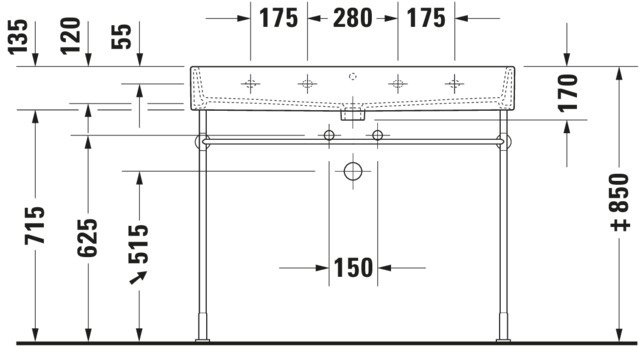 DU Waschtisch Vero Air 1000mm, Weiß ohne ÜL, mit HLB, ohne HL