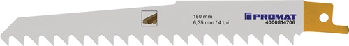 Säbelsägeblatt L.150mm B.19mm TPI 4 6,35mm 5 St./Karte Säbelsägeblatt L.150mm B.19mm TPI 4 6,35mm 5 St./Karte
